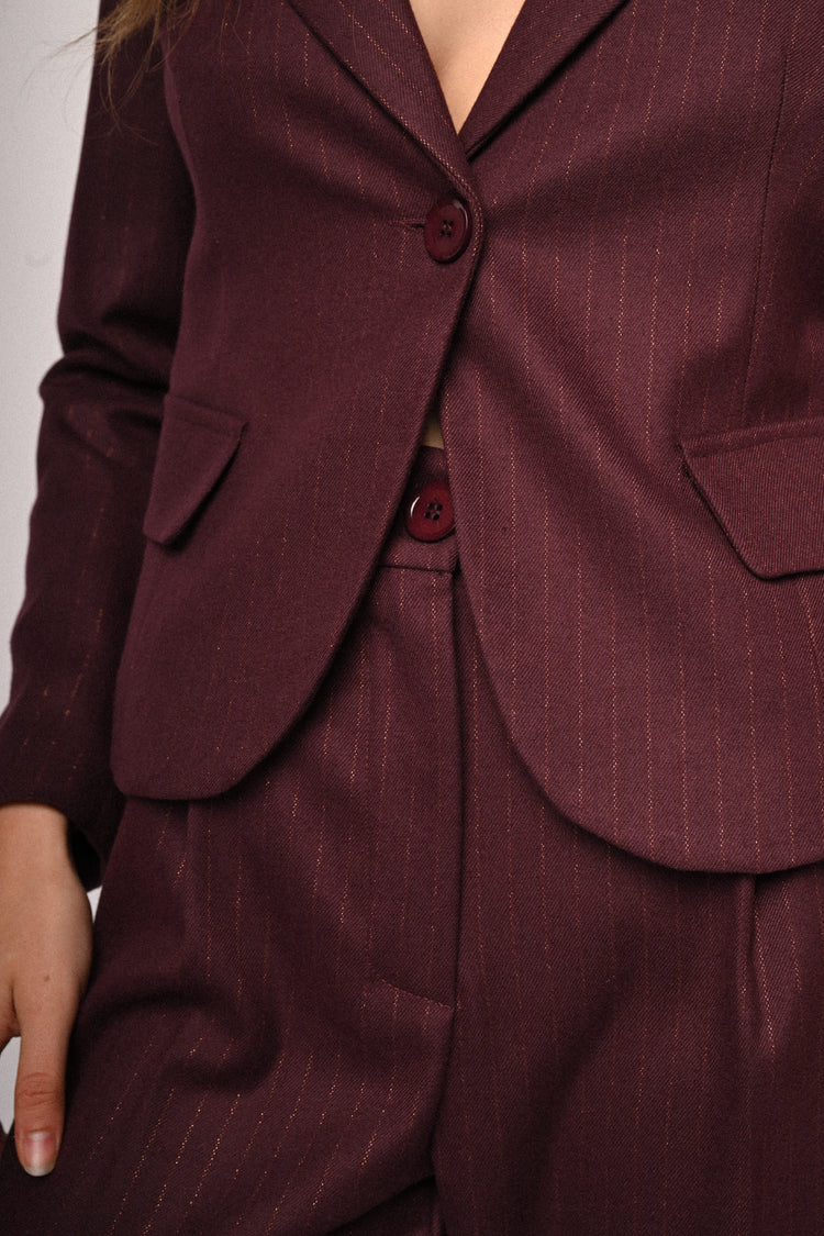 Lurex pinstriped wide-leg trousers
