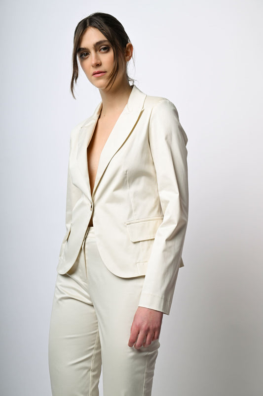 Single-breasted cotton blazer