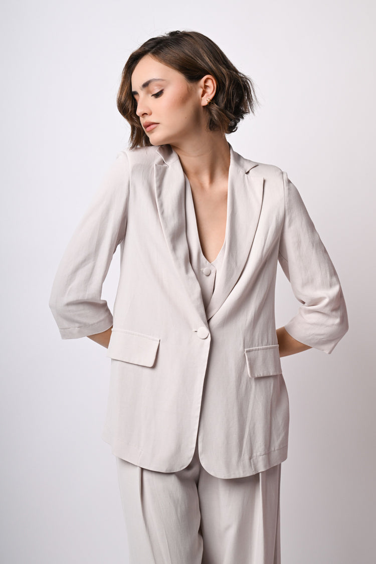 Blazer in viscosa e lino