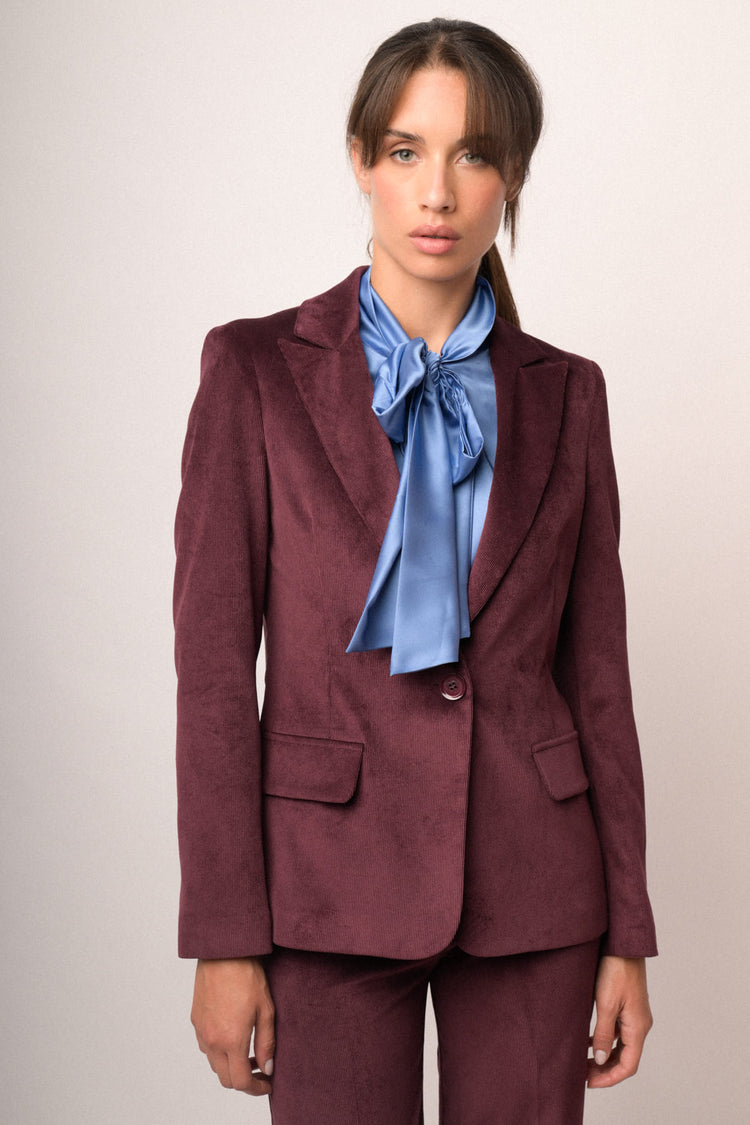 Burgundy corduroy blazer