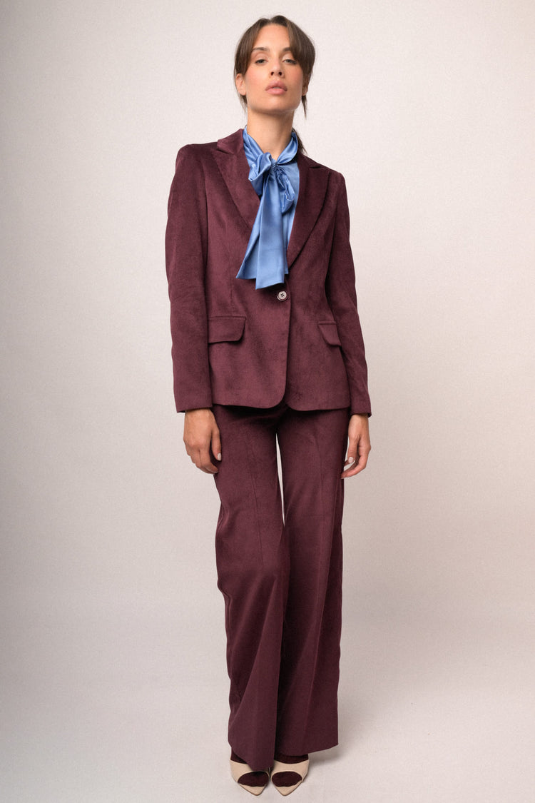 Burgundy corduroy blazer