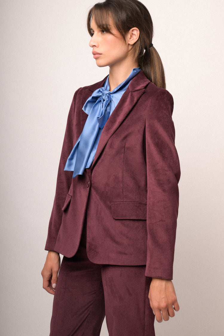 Burgundy corduroy blazer
