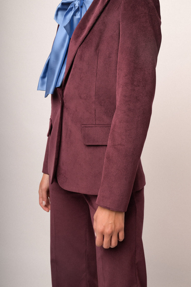 Burgundy corduroy blazer