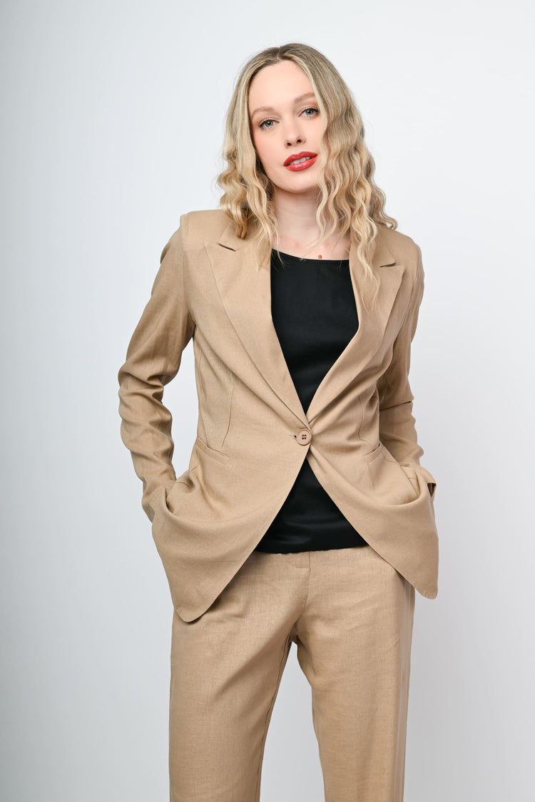 Viscose and linen blazer