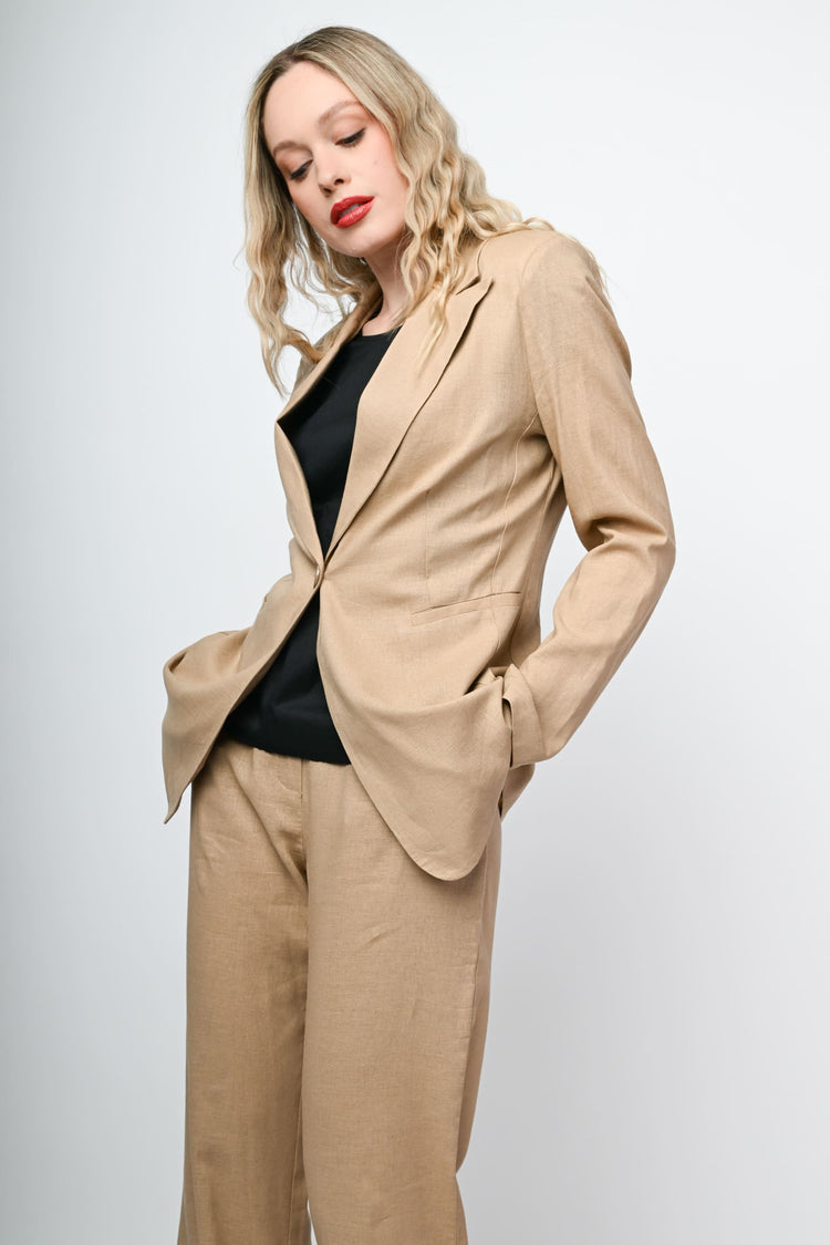 Viscose and linen blazer