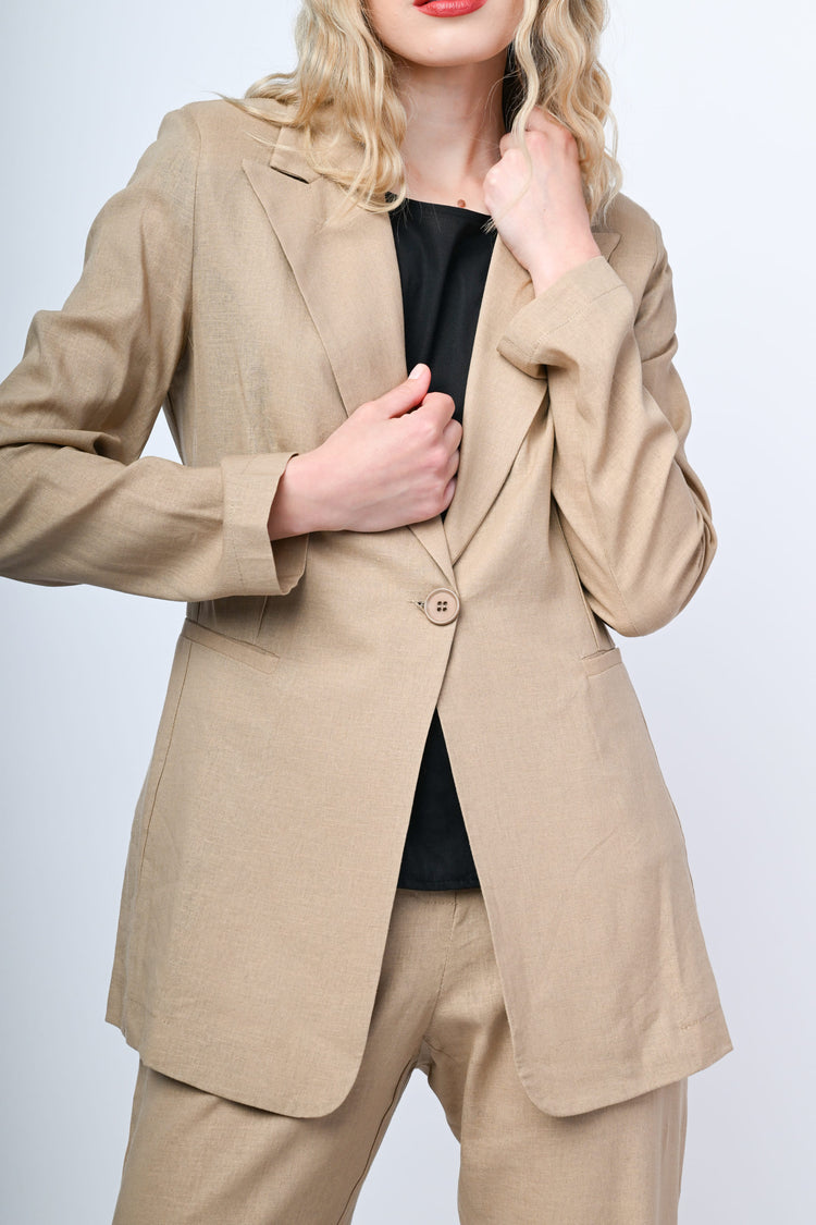 Viscose and linen blazer