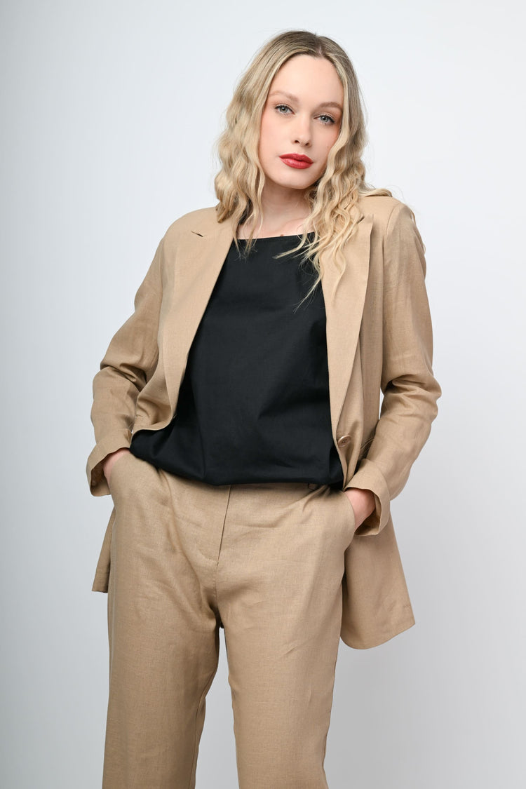 Viscose and linen blazer