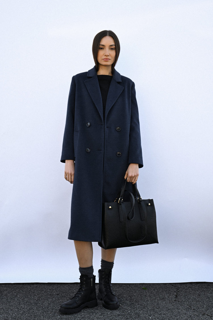 Long double-breasted coat