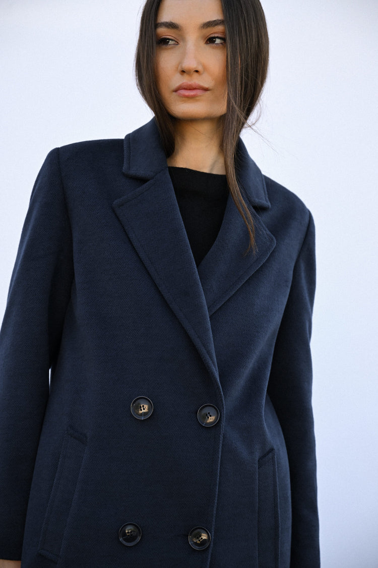 Long double-breasted coat