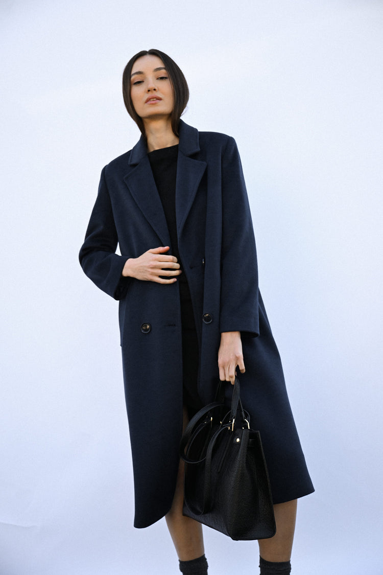 Long double-breasted coat