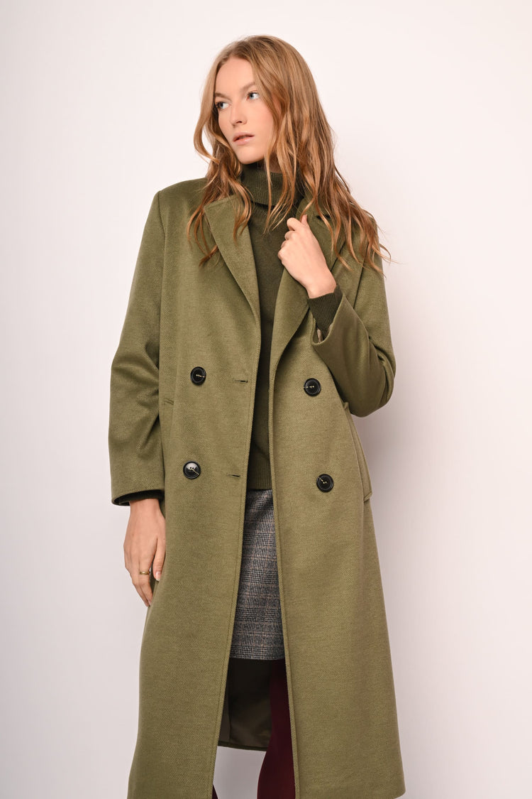 Long double-breasted coat