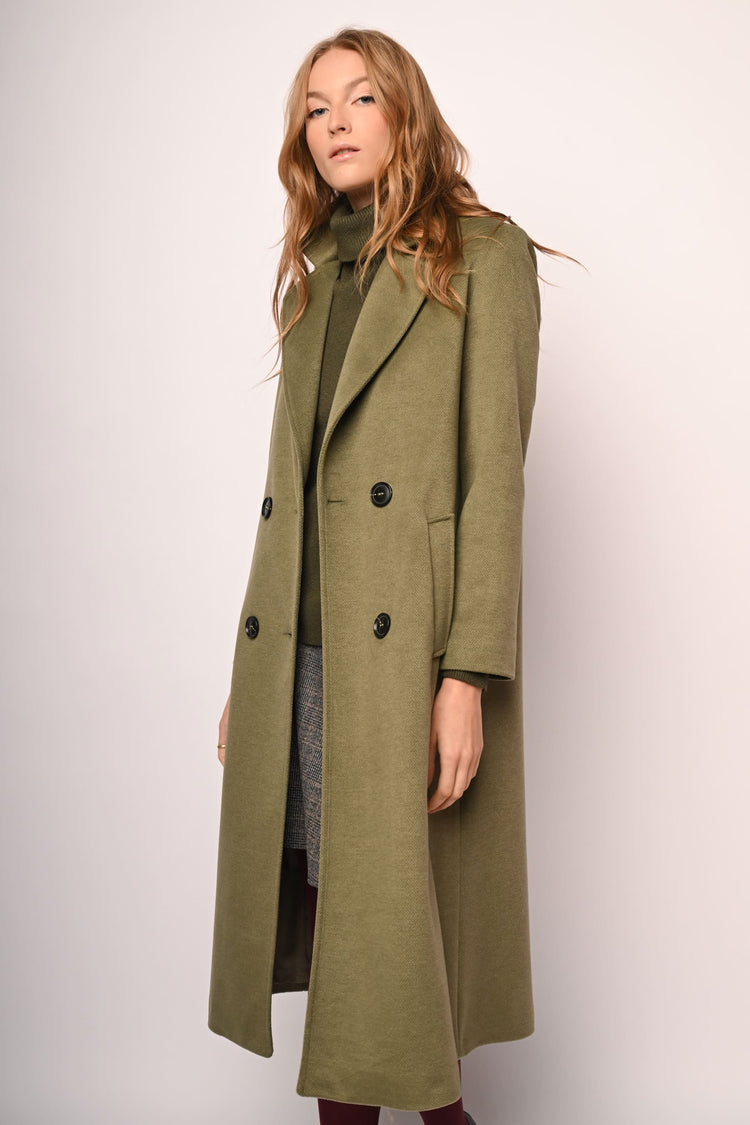 Long double-breasted coat