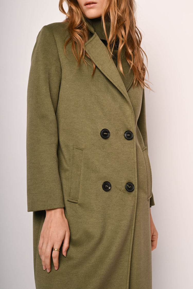 Long double-breasted coat