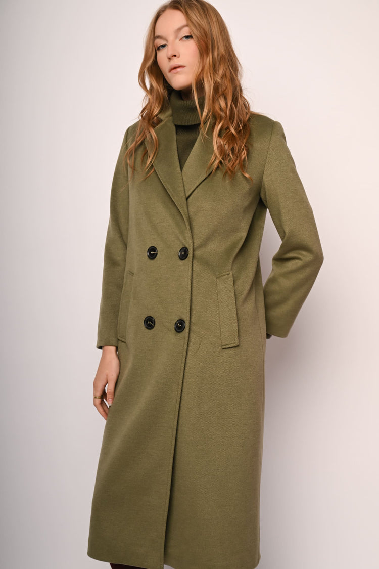 Long double-breasted coat