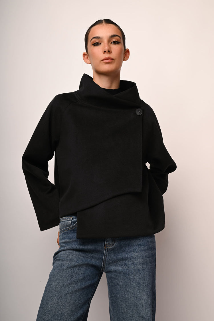 Crater collar cape jacket