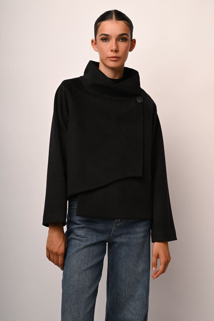 Crater collar cape jacket