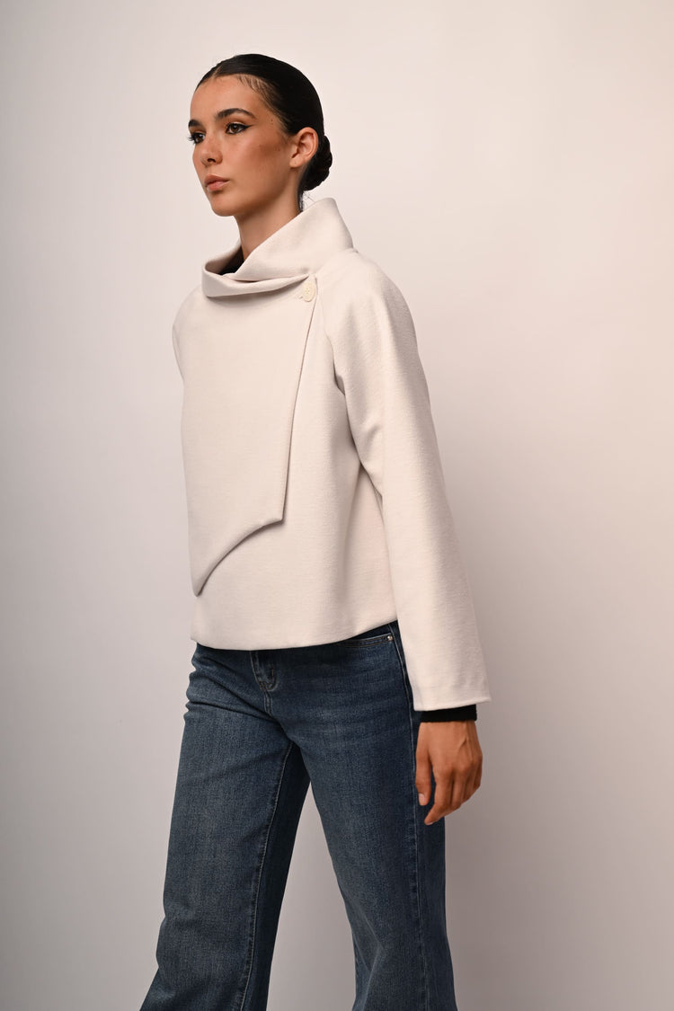 Crater collar cape jacket