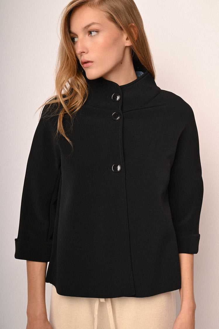 Cropped sleeves cape