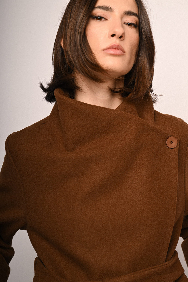 Belted short coat