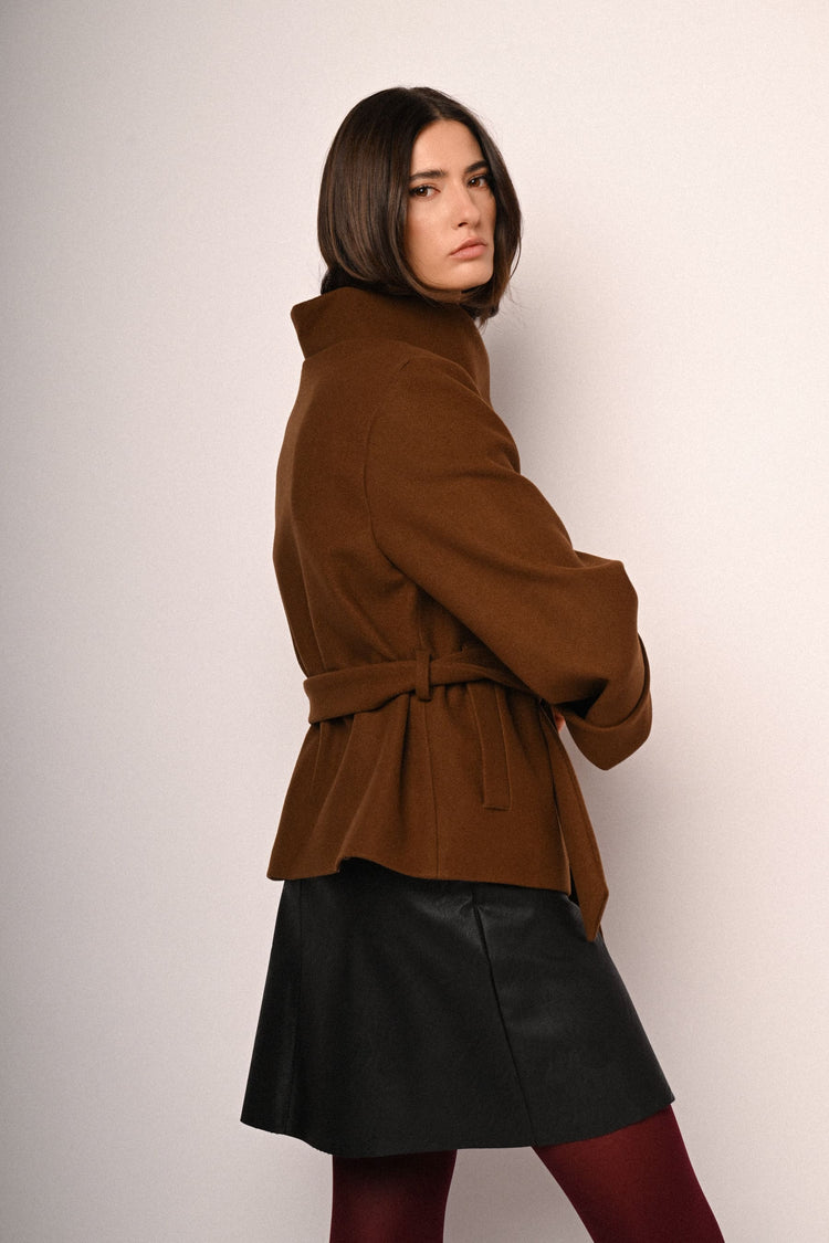 Belted short coat