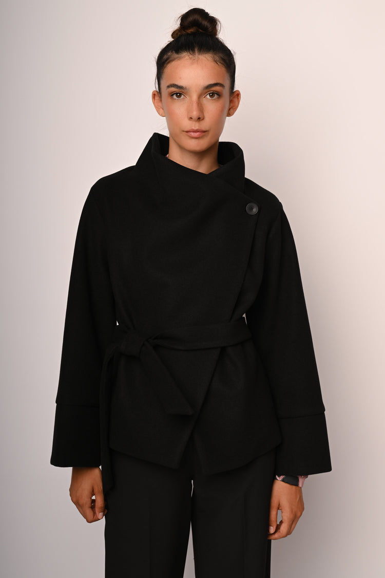 Belted short coat