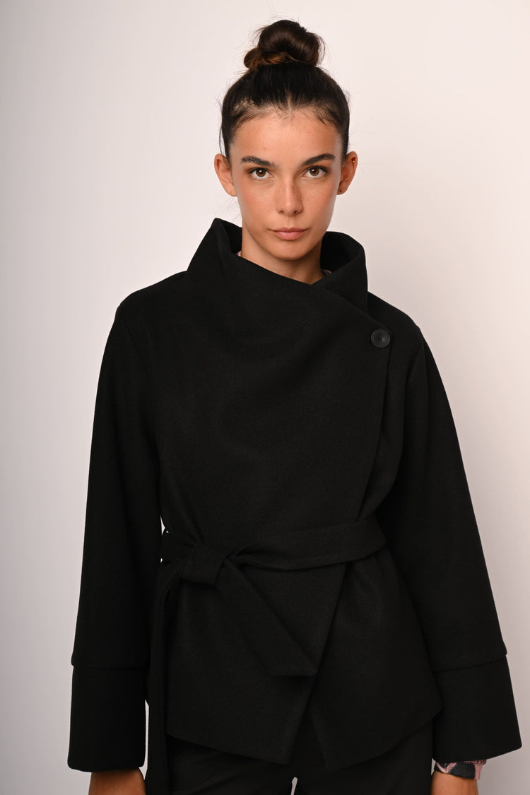 Belted short coat