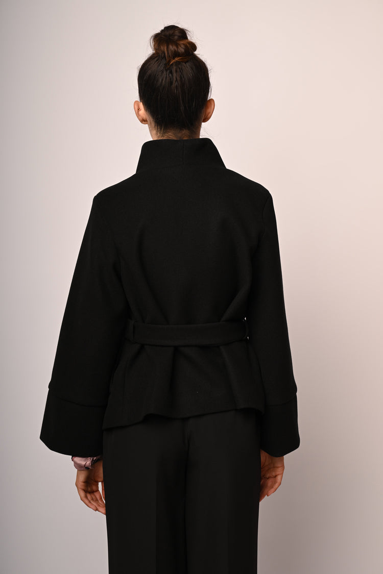 Belted short coat