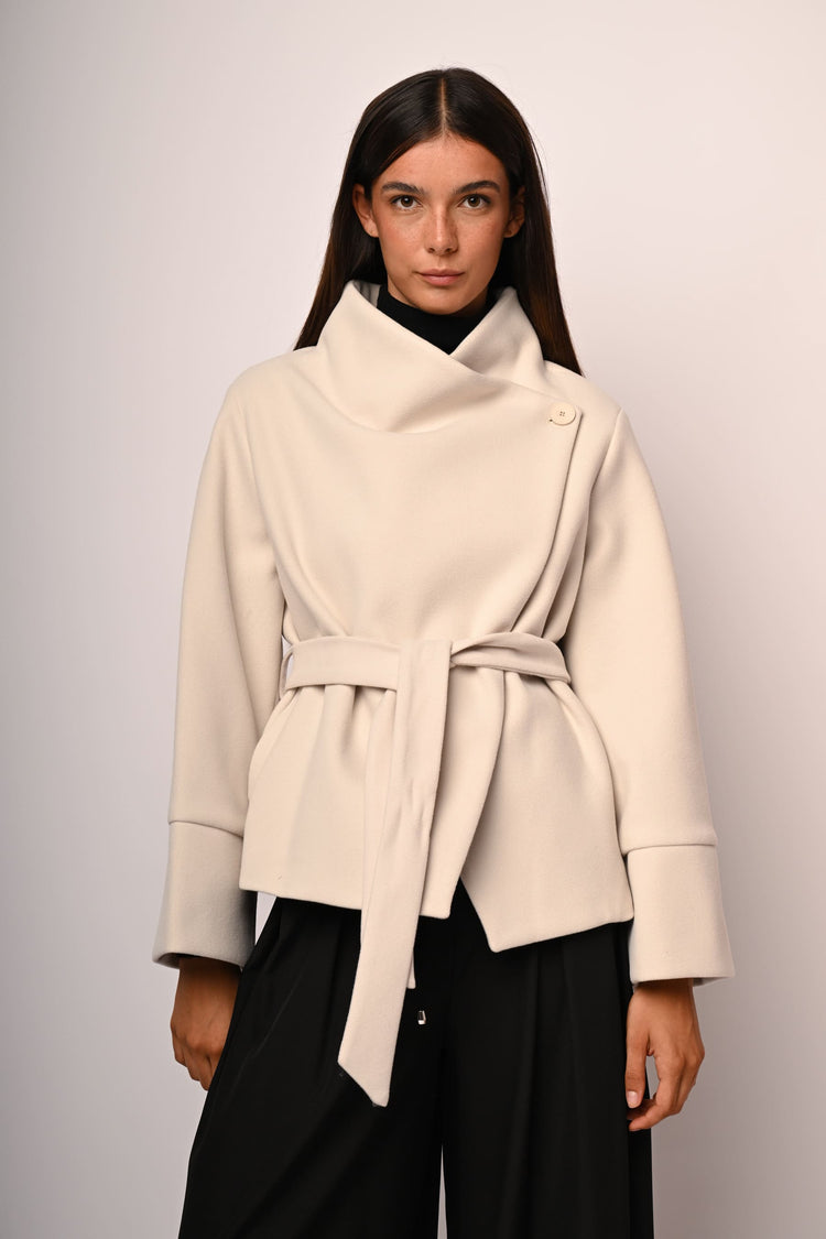 Belted short coat