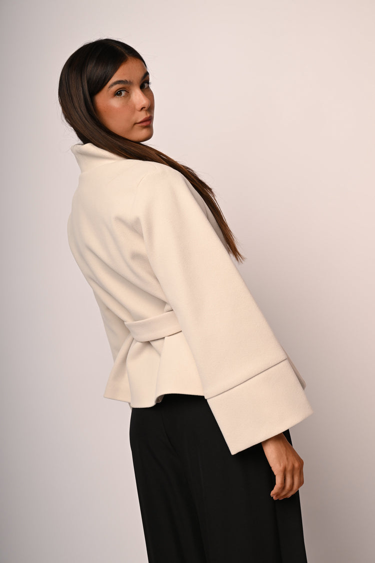 Belted short coat