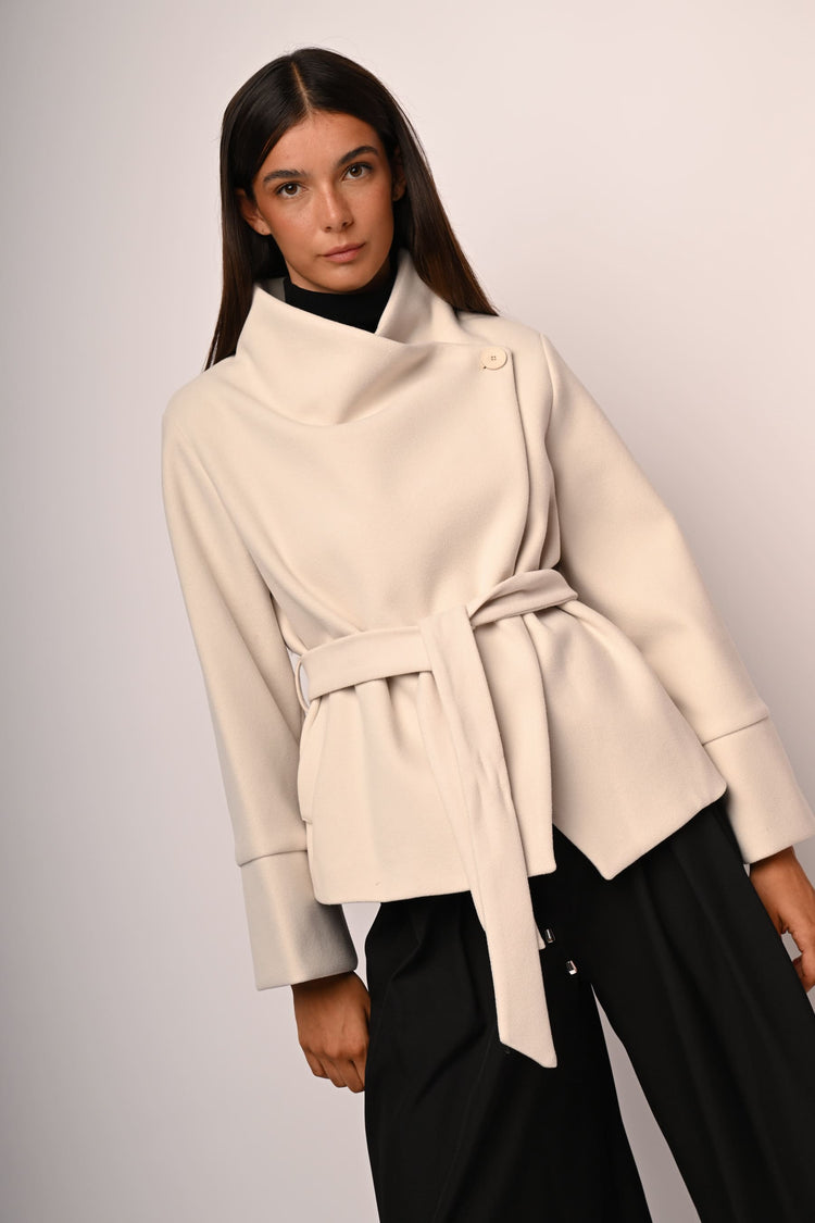 Belted short coat