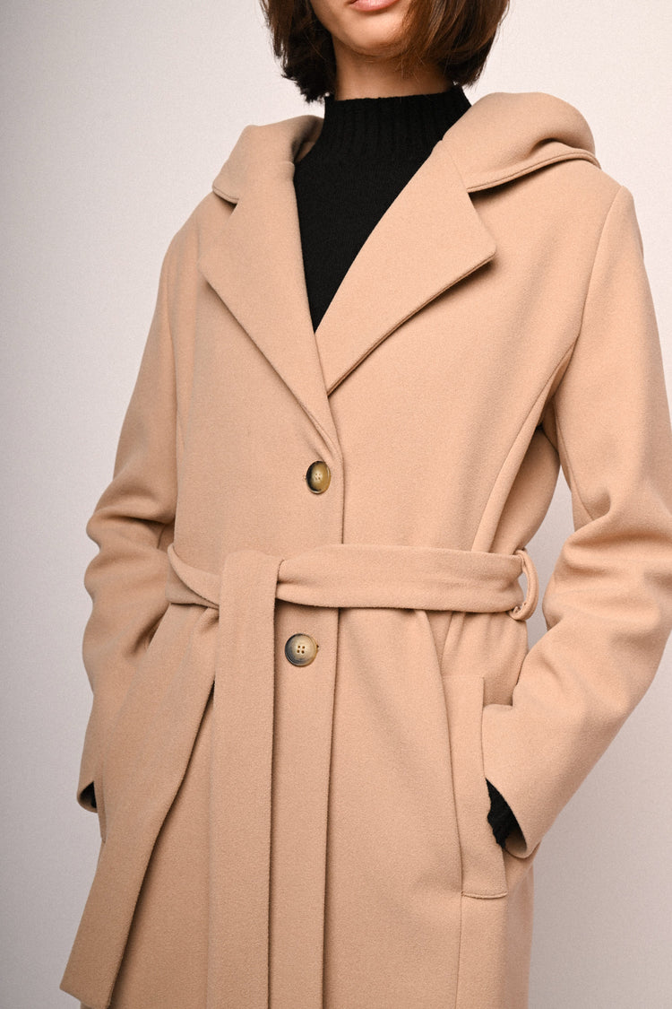 Hooded & Belted long coat