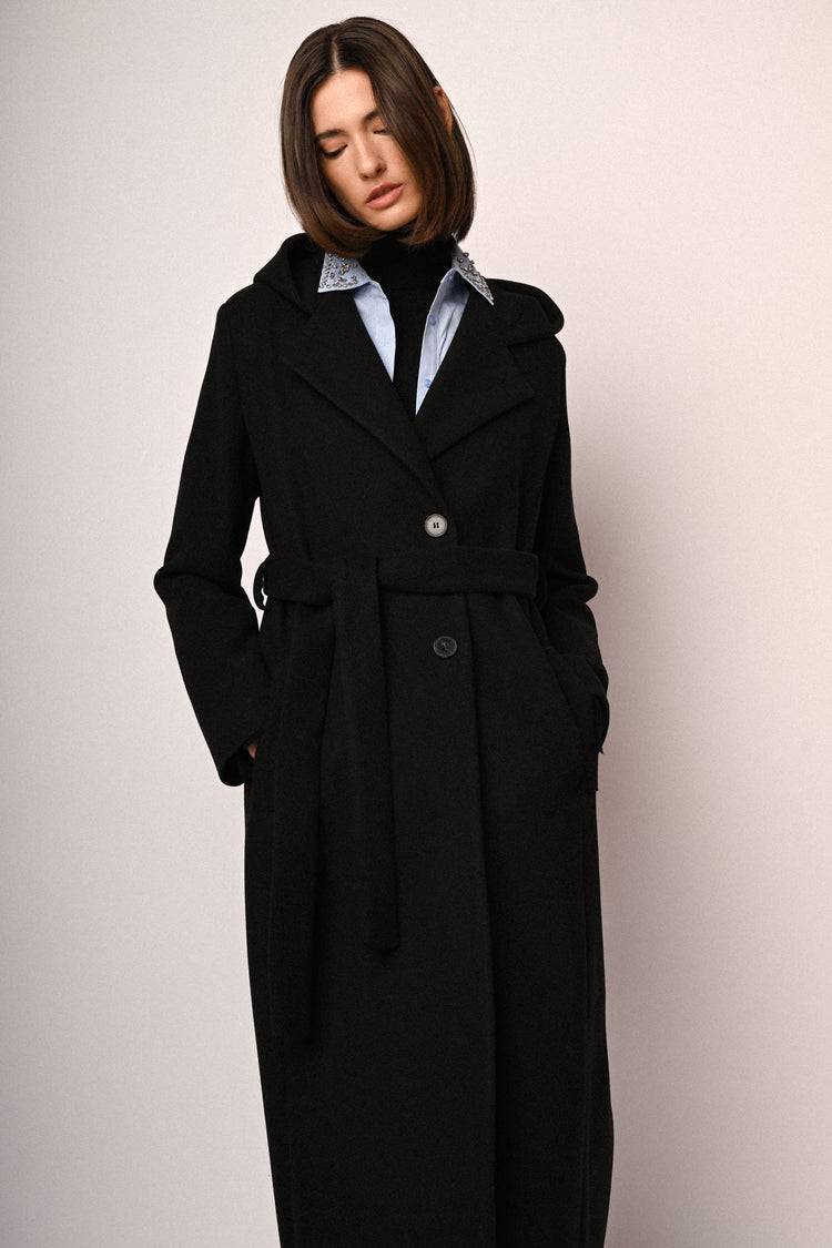 Hooded & Belted long coat