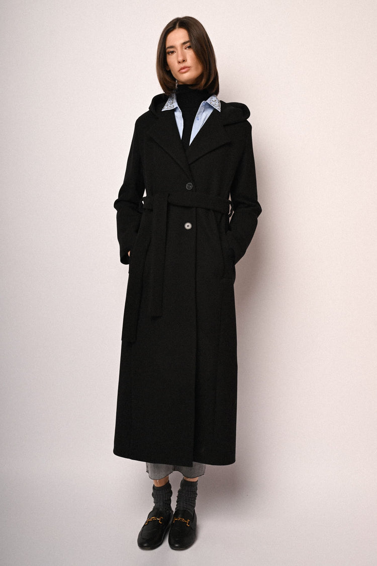 Hooded & Belted long coat