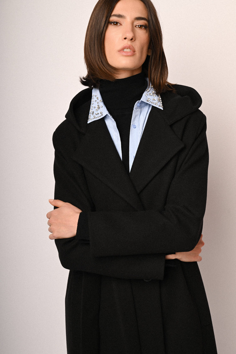Hooded & Belted long coat