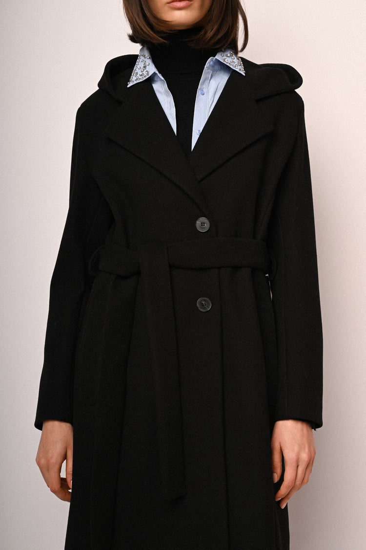 Hooded & Belted long coat