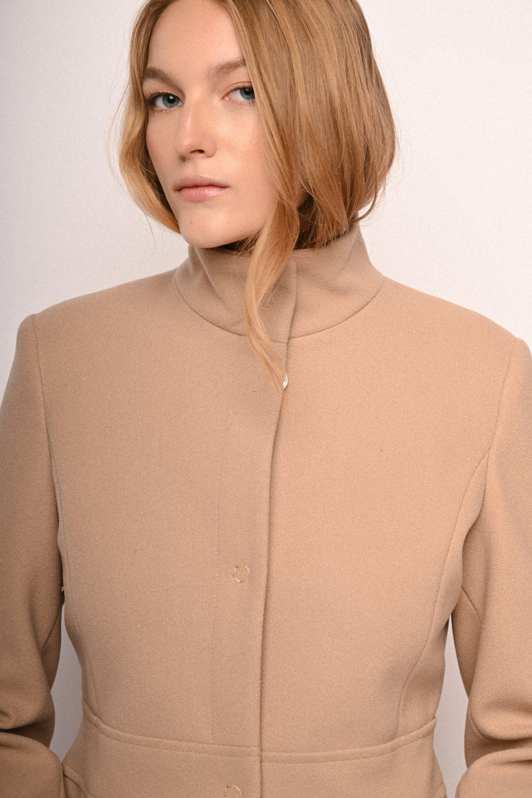 Mandarin collar coat