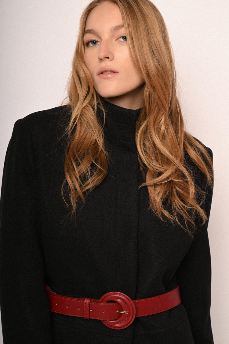 Mandarin collar coat