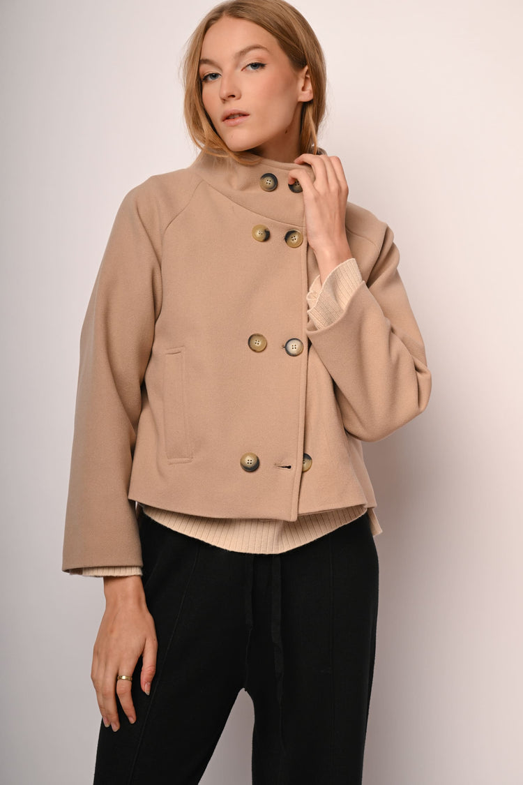 Double-breasted short coat