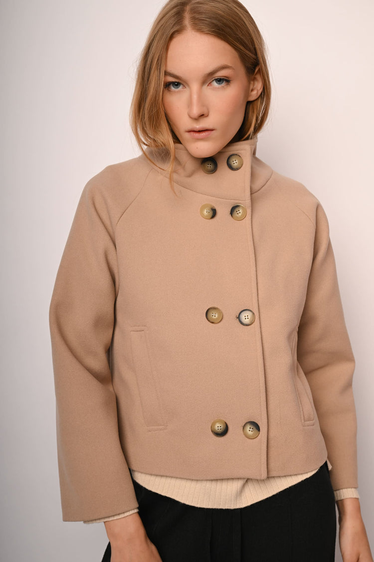 Double-breasted short coat