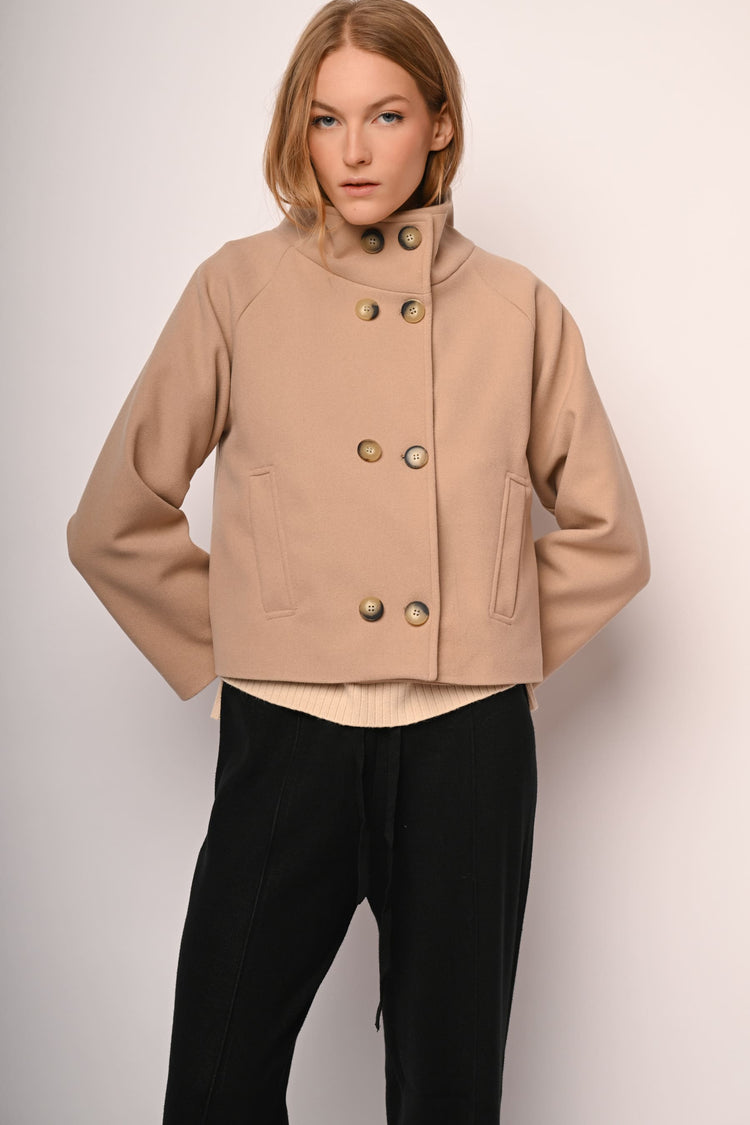 Double-breasted short coat
