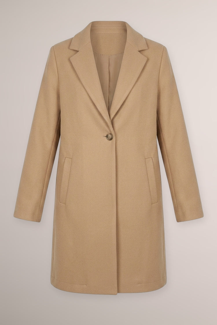 Beige single-breasted basic coat