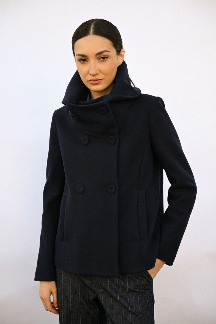 Double-breasted short coat