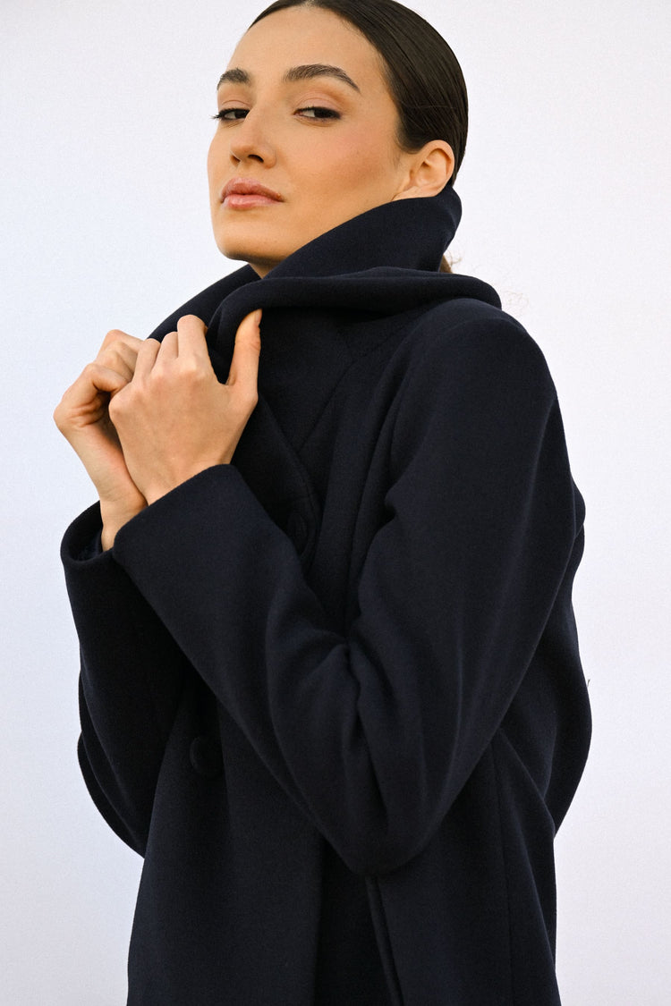 Double-breasted short coat
