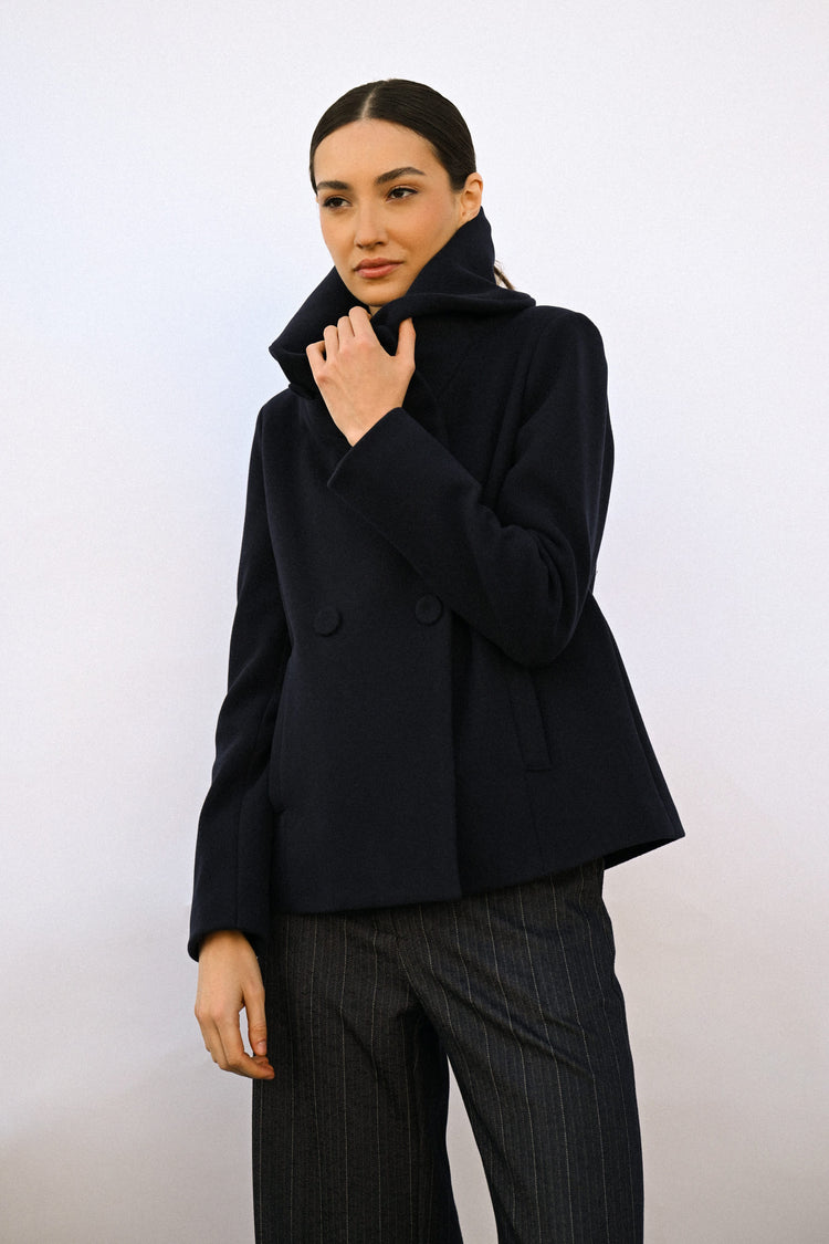 Double-breasted short coat