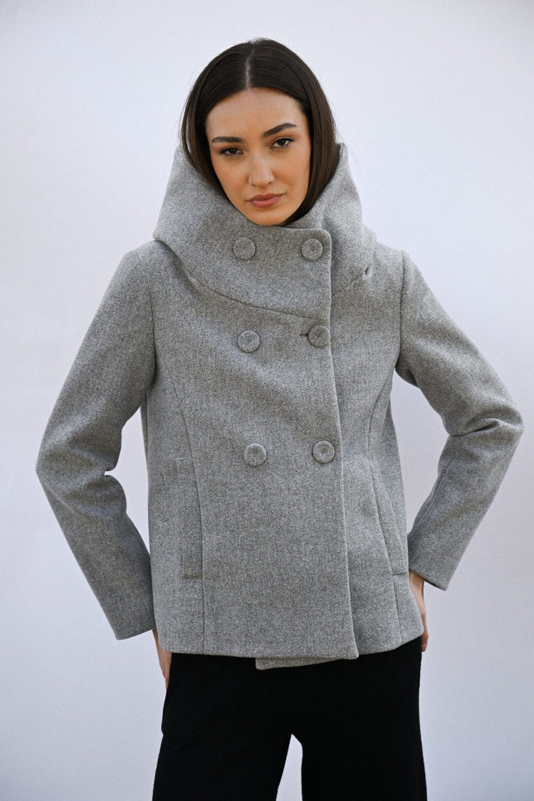 Double-breasted short coat