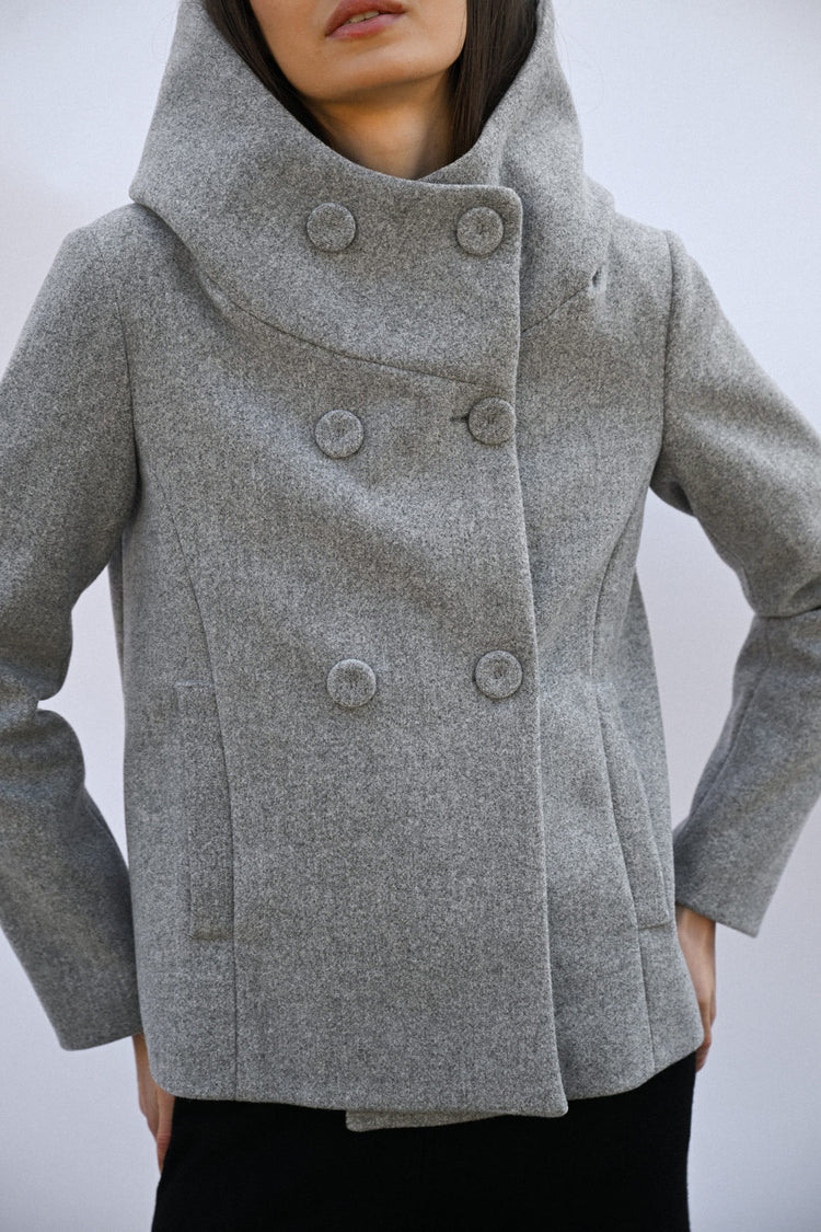 Double-breasted short coat