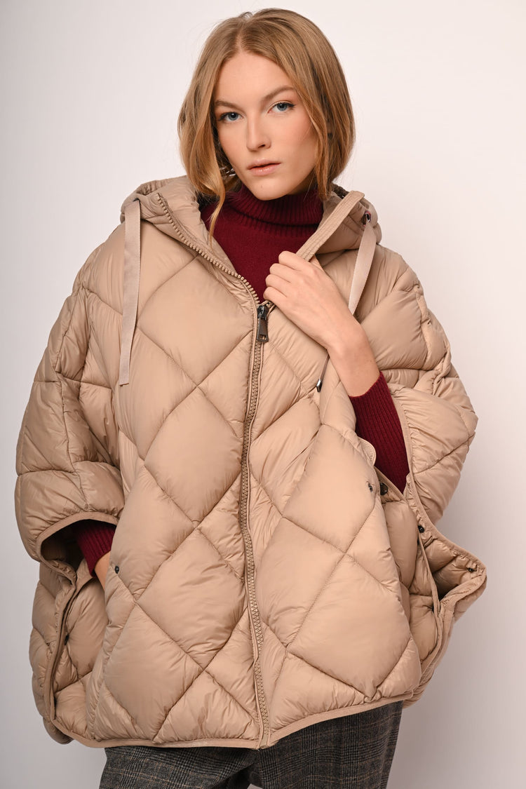 Oversized cape down jacket