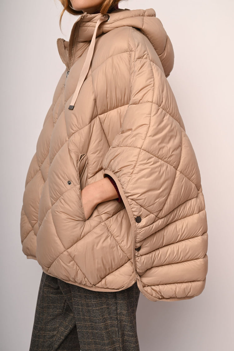 Oversized cape down jacket