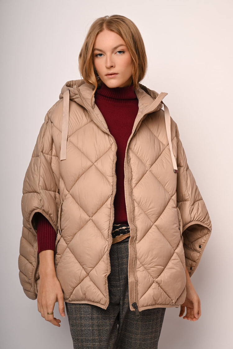 Oversized cape down jacket