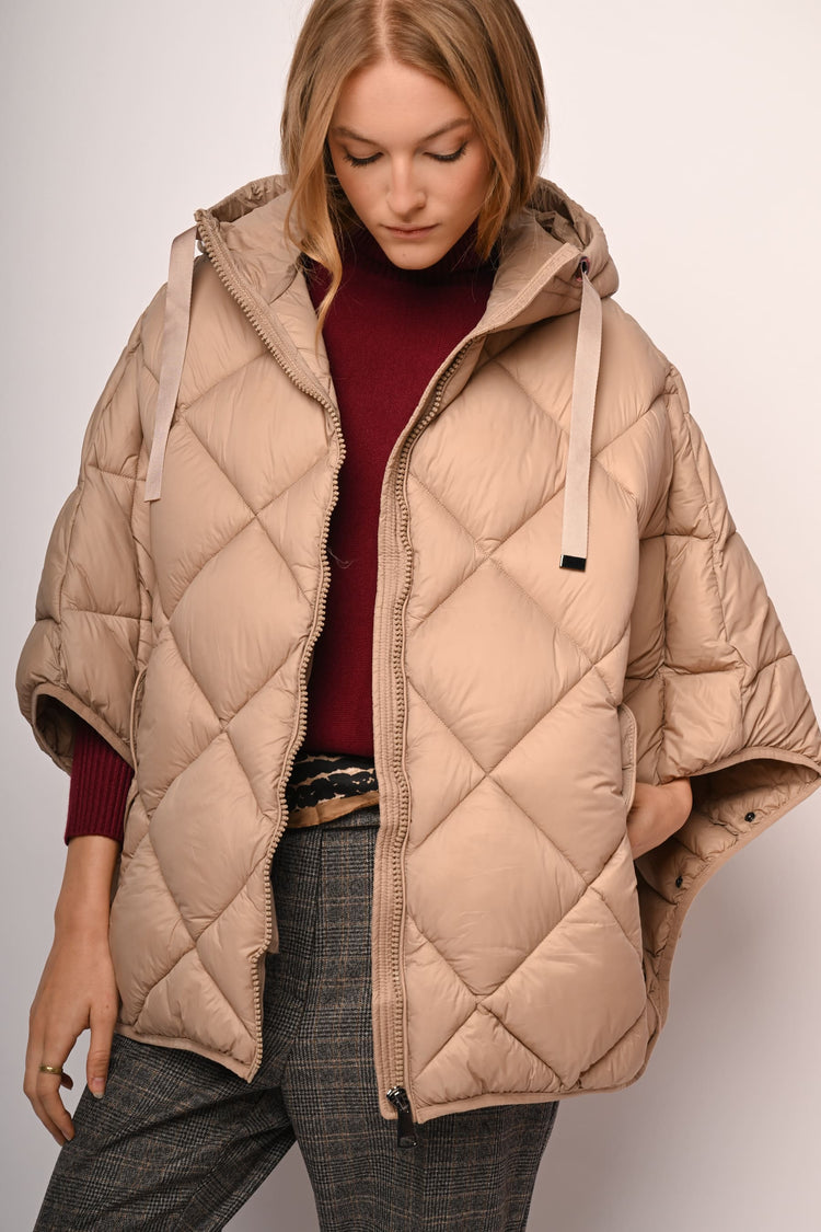 Oversized cape down jacket
